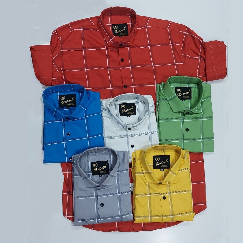 Shirt cotton-twill checkered 1478